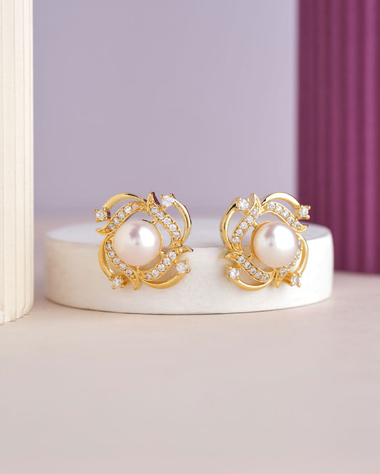 Simple Stud Pearl Earring - Chandrani Pearls