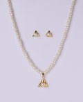 Simple Tricon Real Pearl Necklace Set - Chandrani Pearls