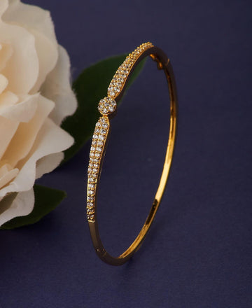 Simple and Classic Gold Metallic Bangle - Chandrani Pearls