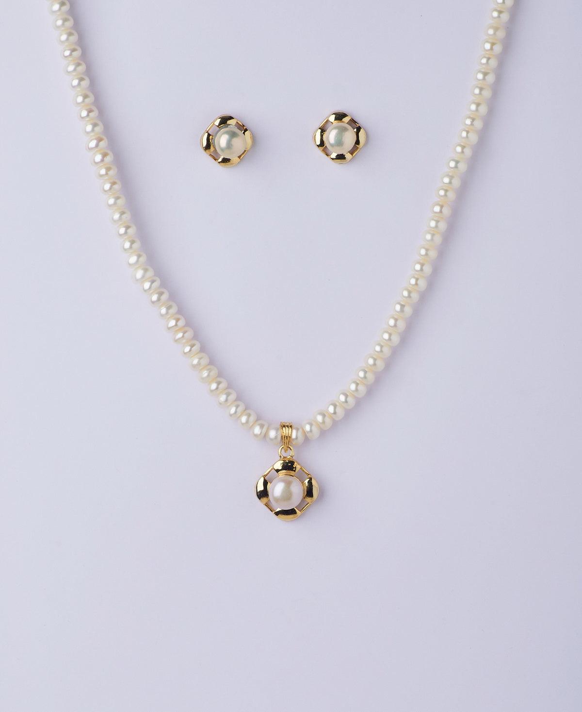 Simple and Elegant Real Pearl Necklace Set - Chandrani Pearls