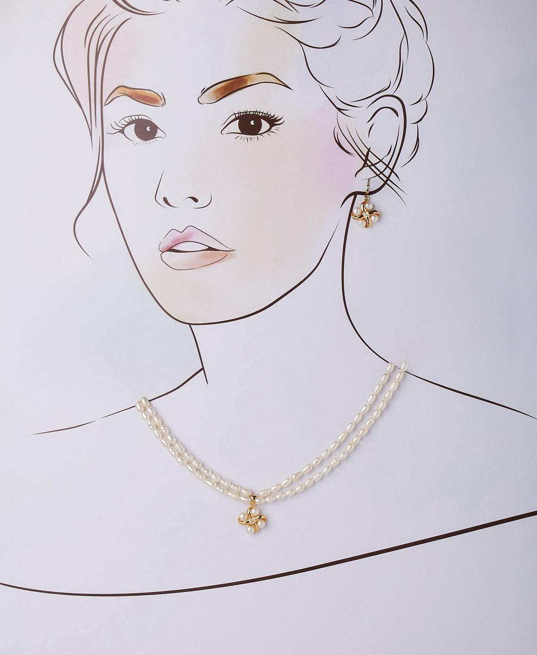 Simple and Elegant Real Pearl Necklace Set - Chandrani Pearls