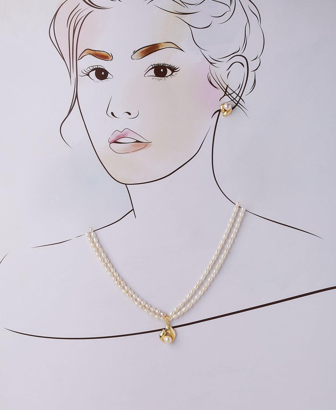 Simple and Elegant Real Pearl Necklace Set - Chandrani Pearls