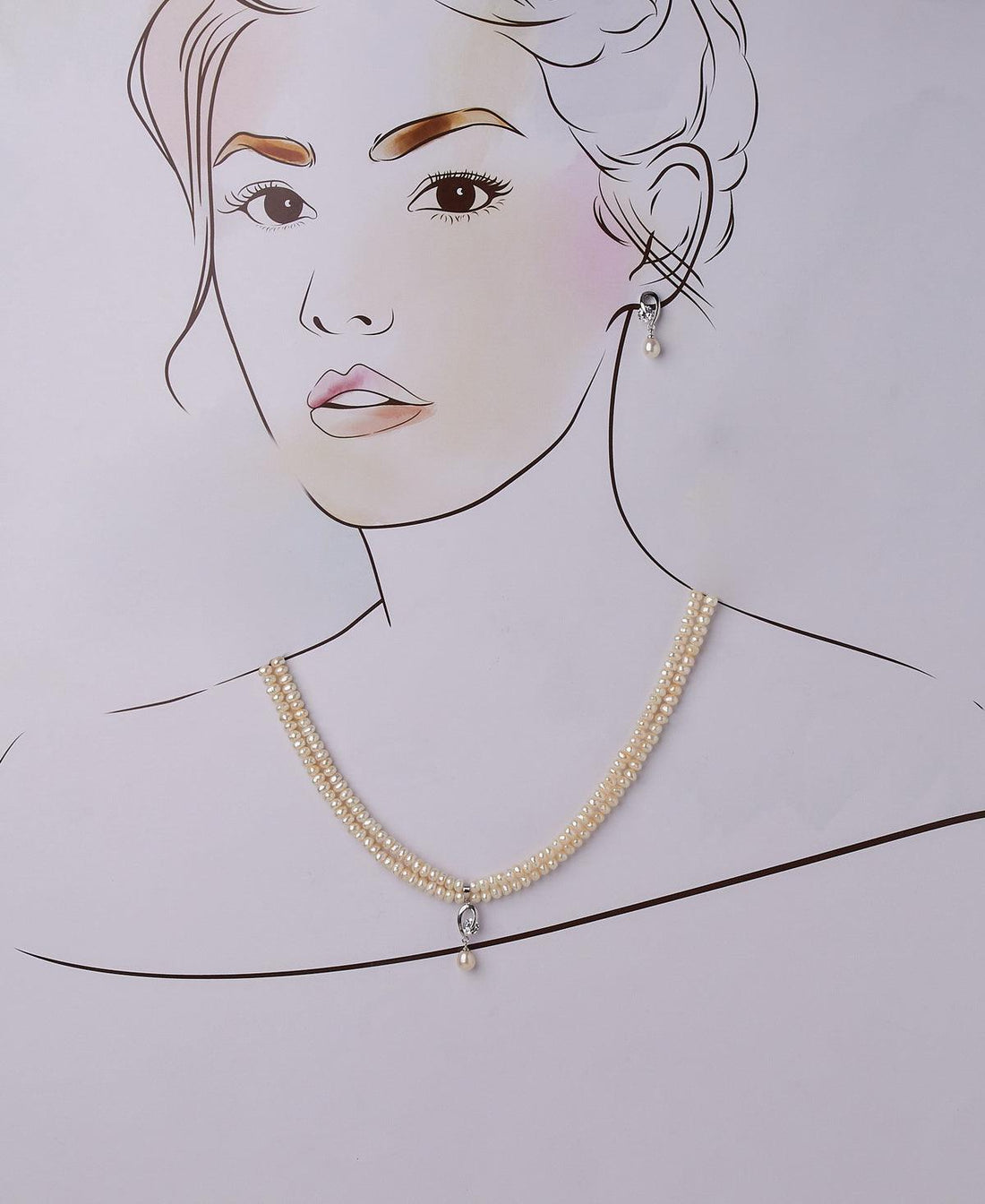 Simple and Elegant Real Pearl Necklace Set - Chandrani Pearls