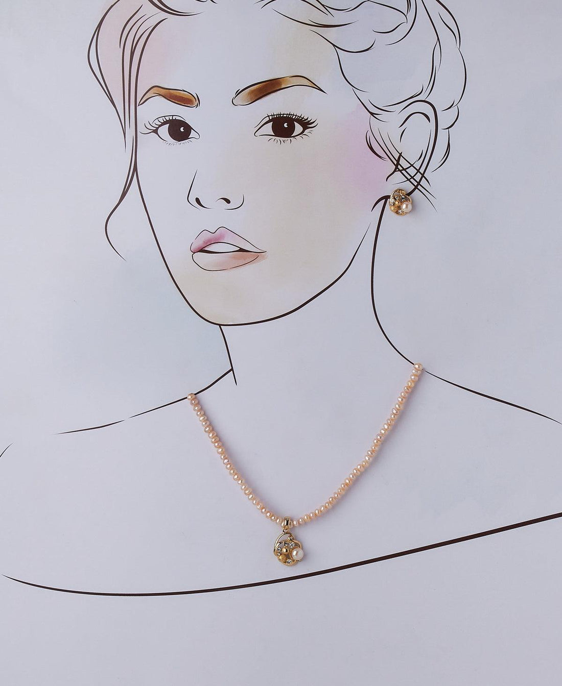 Simple and Elegant Real Pearl Necklace Set - Chandrani Pearls