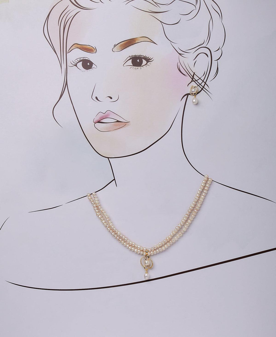 Simple and Elegant Real Pearl Necklace Set - Chandrani Pearls