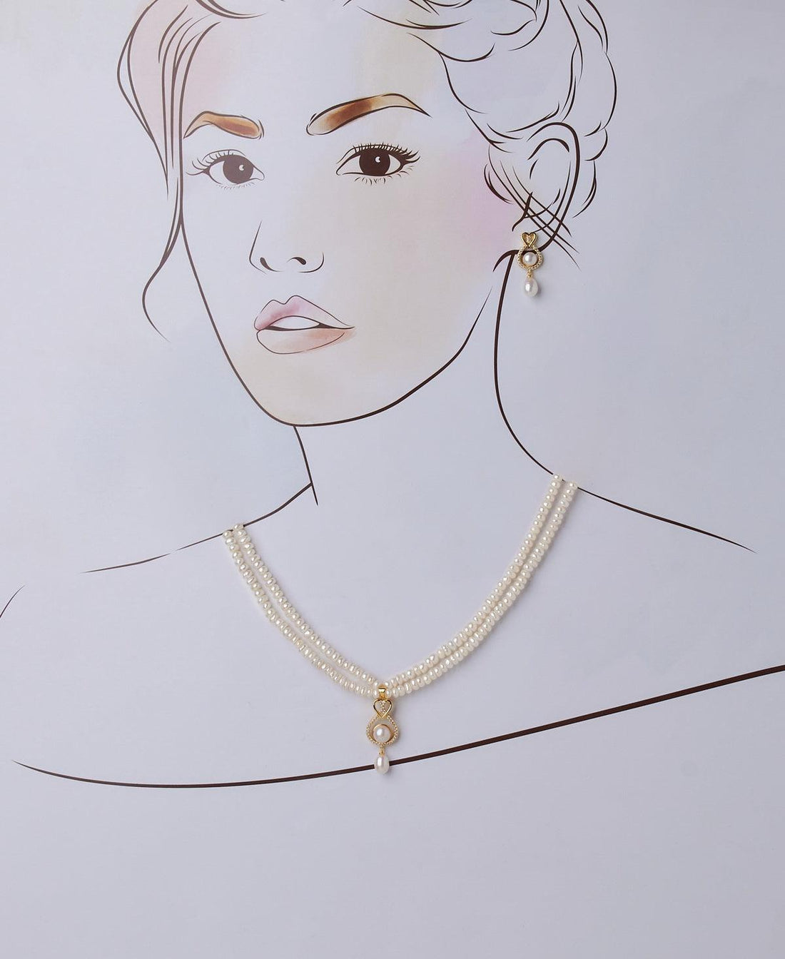 Simple and Elegant Real Pearl Necklace Set - Chandrani Pearls