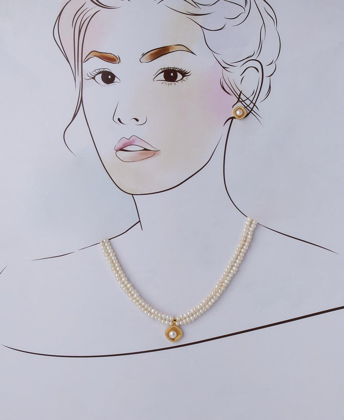 Simple and Elegant Real Pearl Necklace Set - Chandrani Pearls