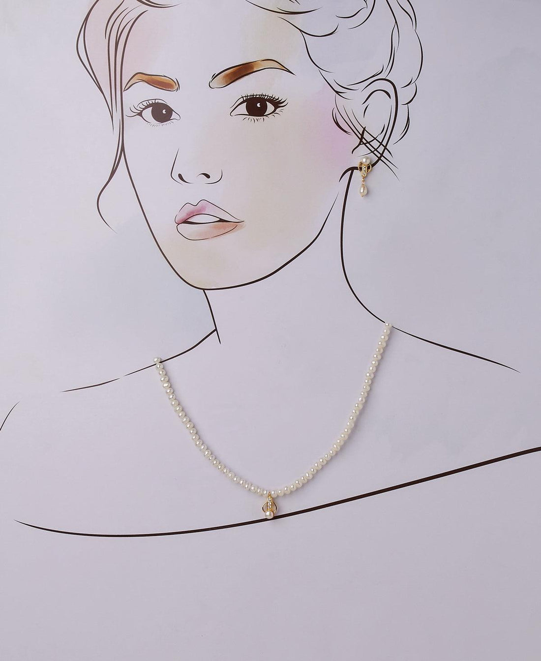 Simple and Elegant Real Pearl Necklace Set - Chandrani Pearls