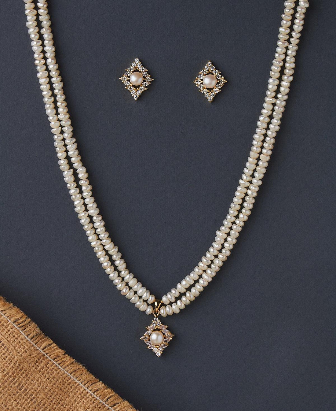Simple and Elegant Real Pearl Necklace Set - Chandrani Pearls