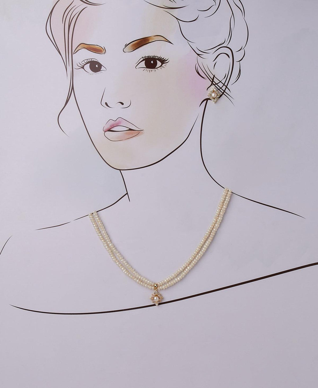 Simple and Elegant Real Pearl Necklace Set - Chandrani Pearls