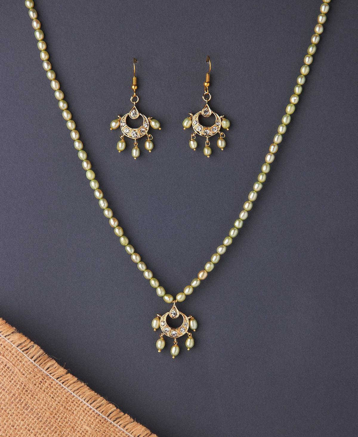 Simple and Elegant Real Pearl Necklace Set - Chandrani Pearls