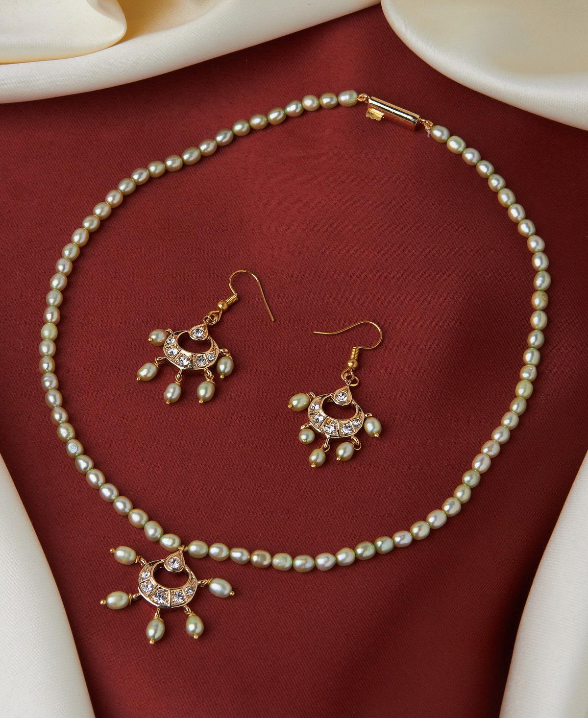 Simple and Elegant Real Pearl Necklace Set - Chandrani Pearls