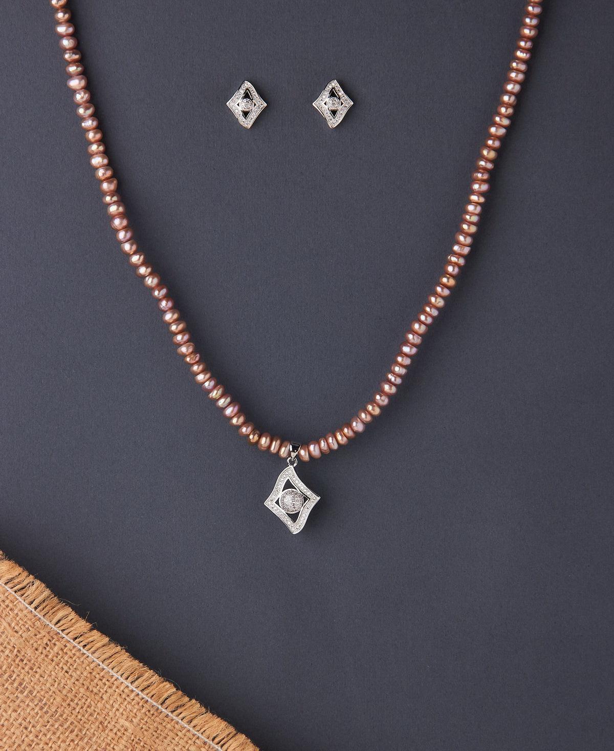 Simple and Elegant Real Pearl Necklace Set - Chandrani Pearls