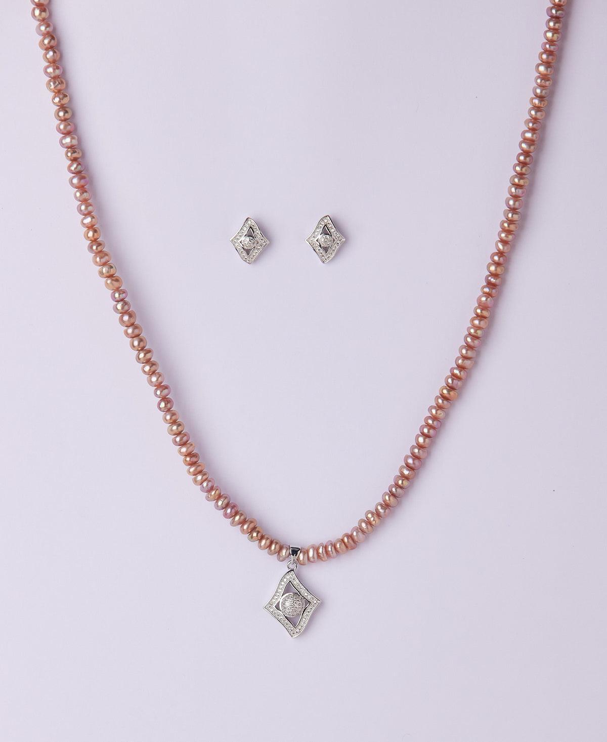 Simple and Elegant Real Pearl Necklace Set - Chandrani Pearls