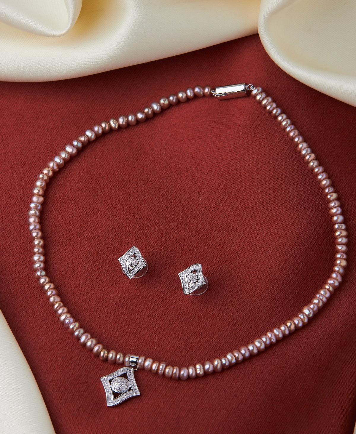 Simple and Elegant Real Pearl Necklace Set - Chandrani Pearls