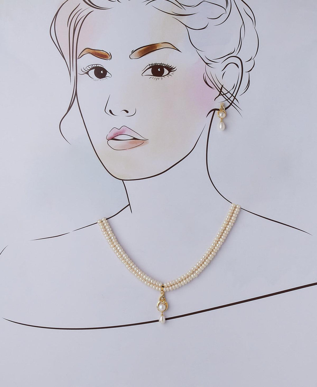 Simple and Elegant Real Pearl Necklace Set - Chandrani Pearls