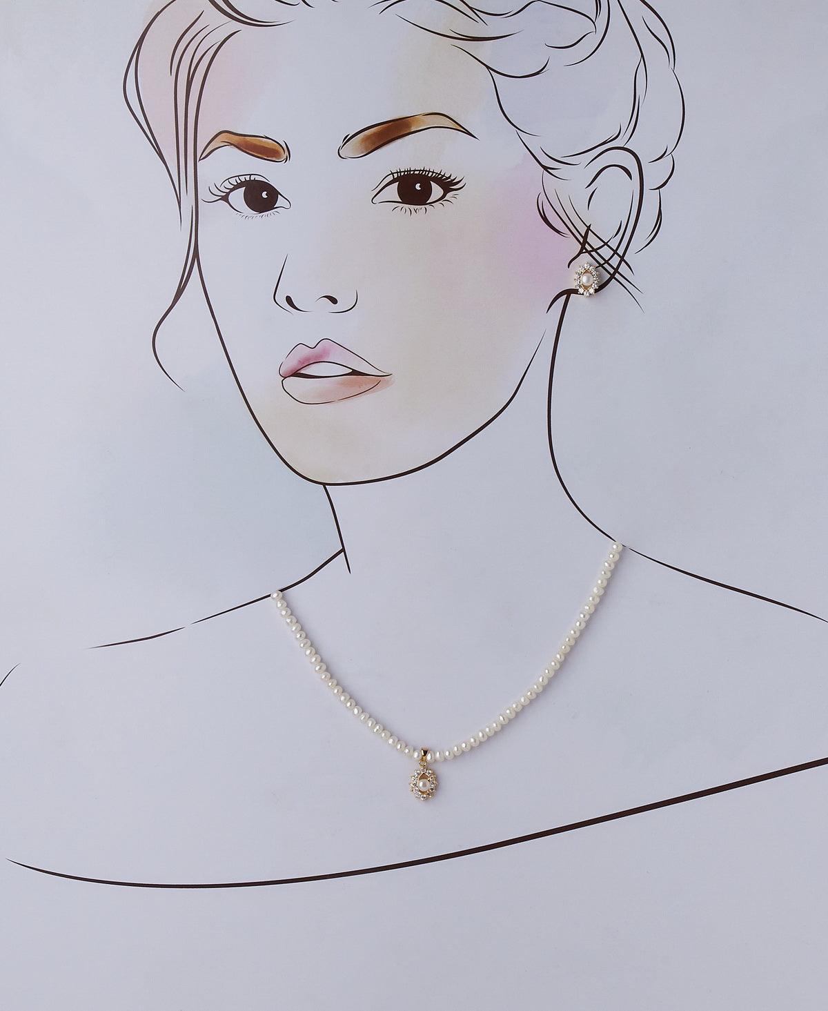 Simple and Elegant Real Pearl Necklace Set - Chandrani Pearls