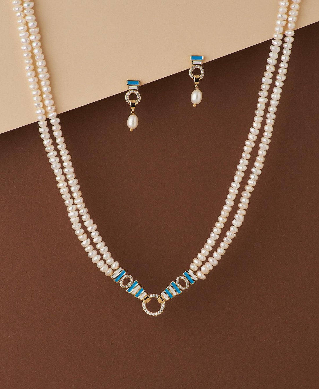 Simple and Elegant Real Pearl Necklace Set - Chandrani Pearls