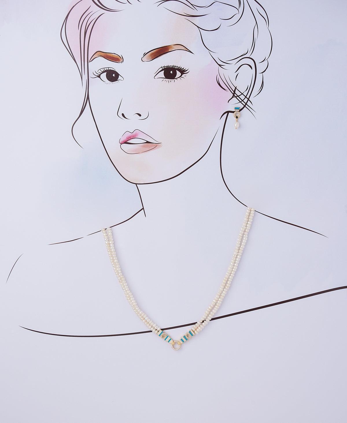 Simple and Elegant Real Pearl Necklace Set - Chandrani Pearls