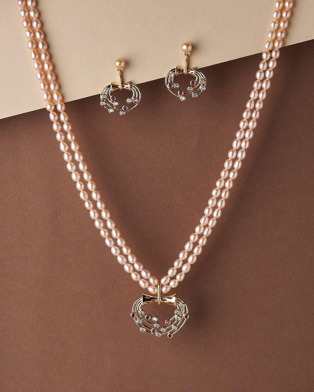Simple and Elegant Real Pearl Necklace Set - Chandrani Pearls