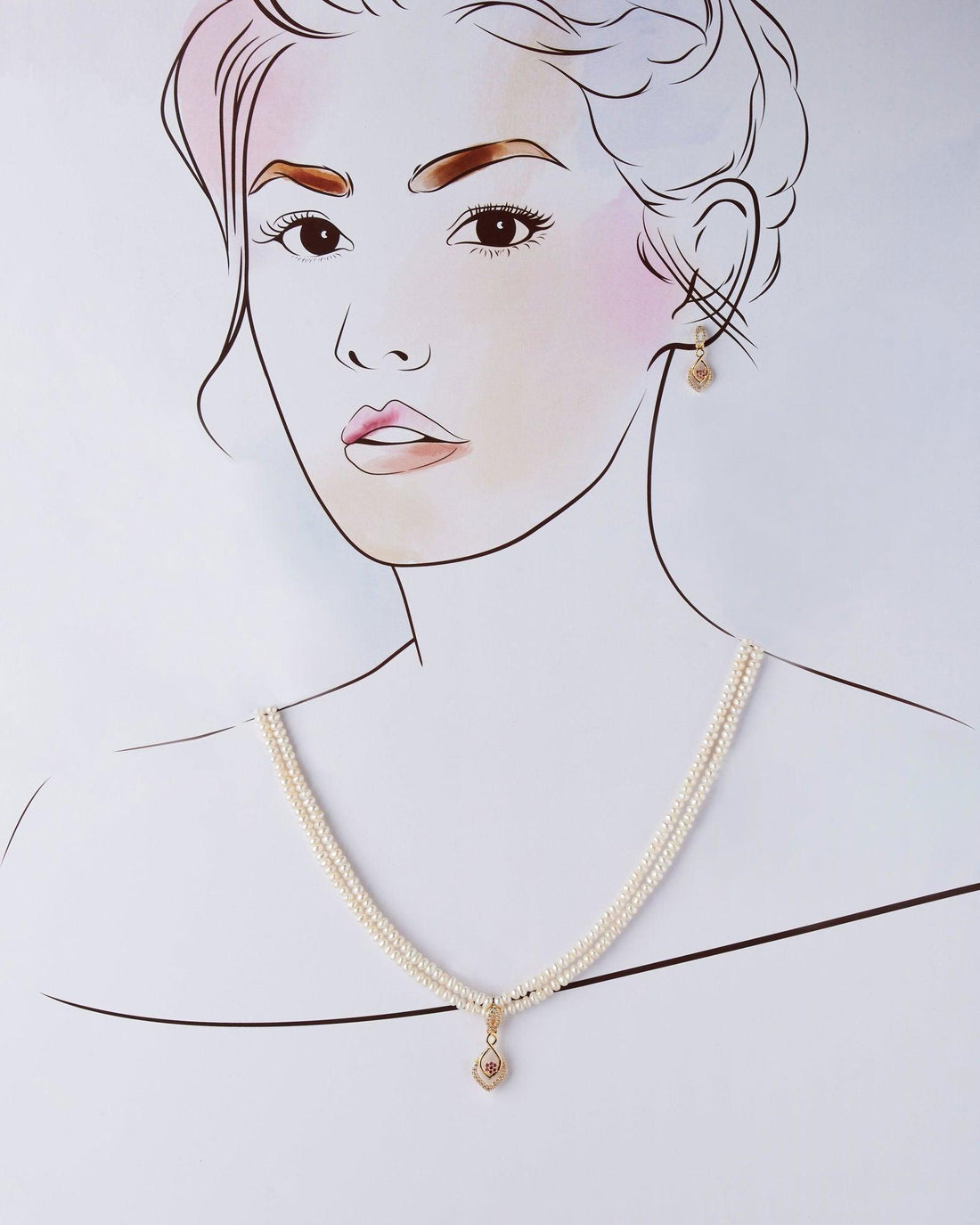Simple and Elegant Real Pearl Necklace Set - Chandrani Pearls