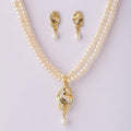 Simple and Elegant Stone Studded Pendant Set - Chandrani Pearls