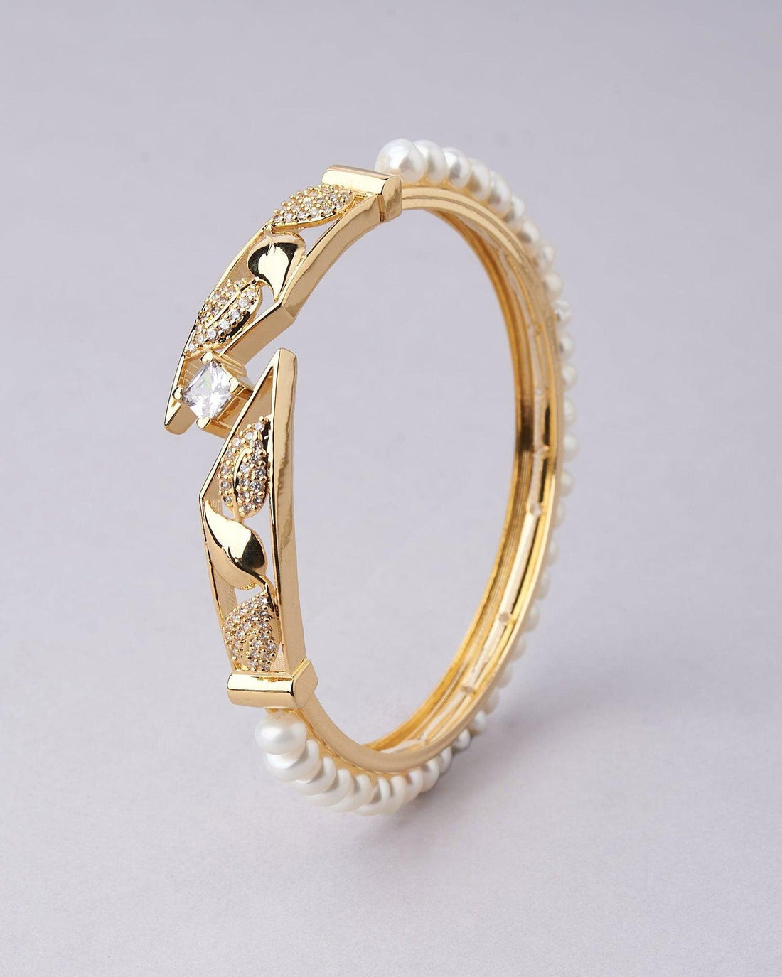 Single Line Classic White Pearl Bangle - Chandrani Pearls