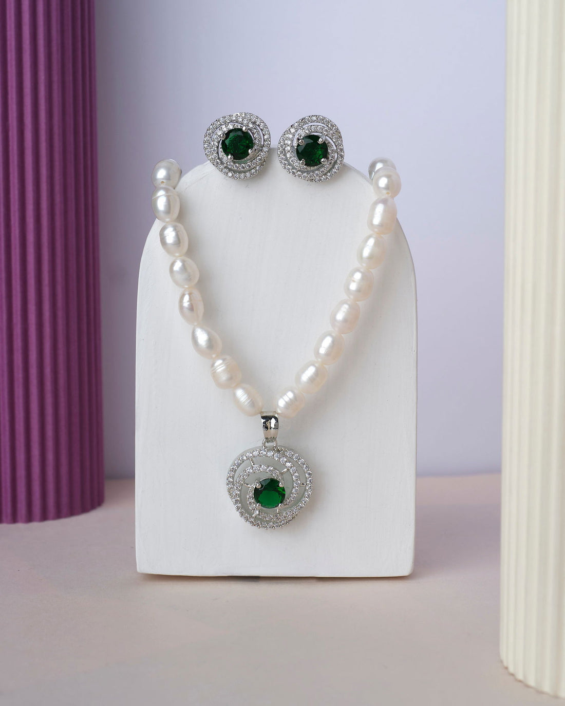 Single Line Necklace Set - Chandrani Pearls