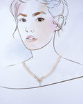 Sleek Twine CZ Pendant Pearl Necklace Set - Chandrani Pearls
