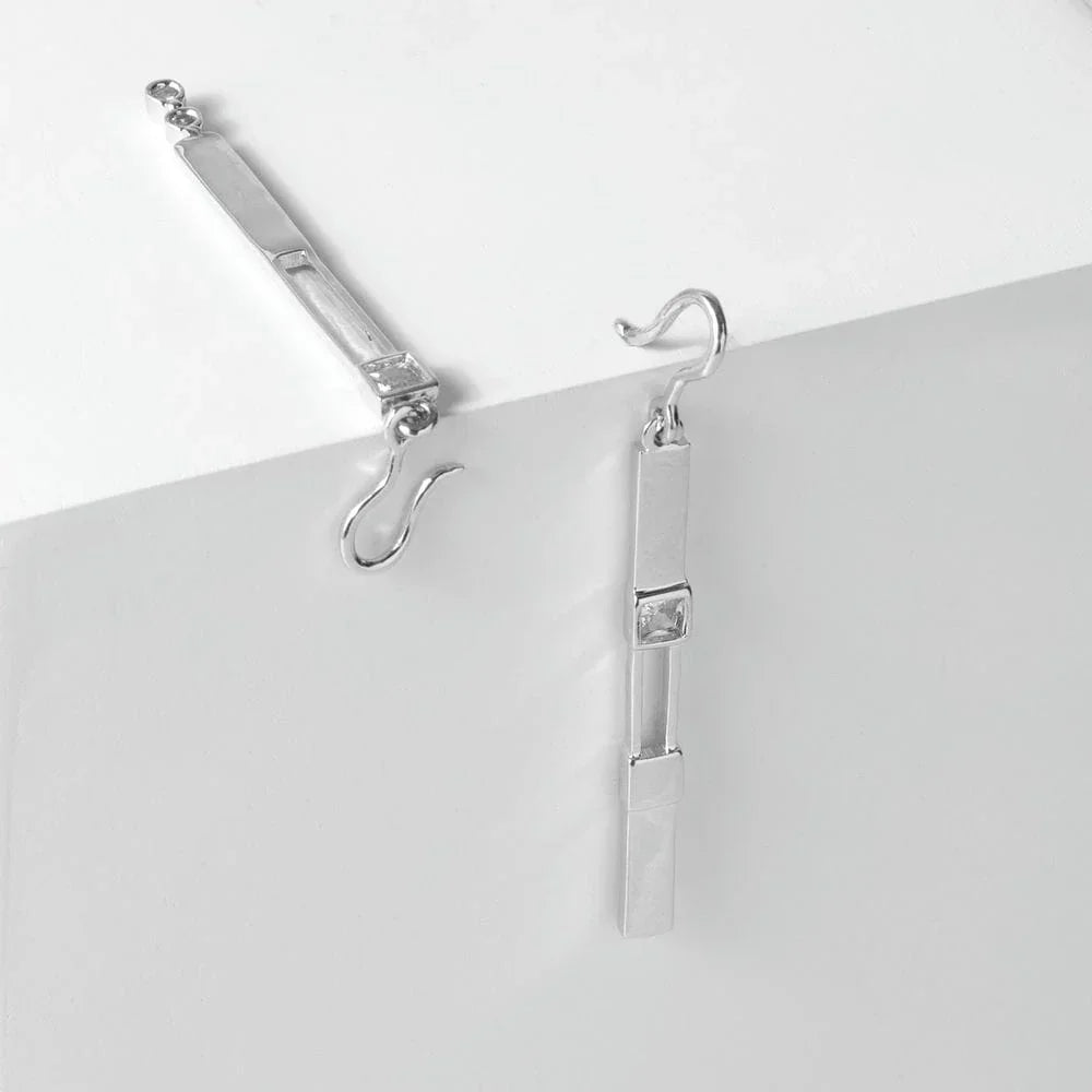 Sparkling Solitaire & CZ Huggie - Bold N' Italic