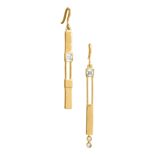 Sparkling Solitaire & CZ Huggie - Bold N' Italic