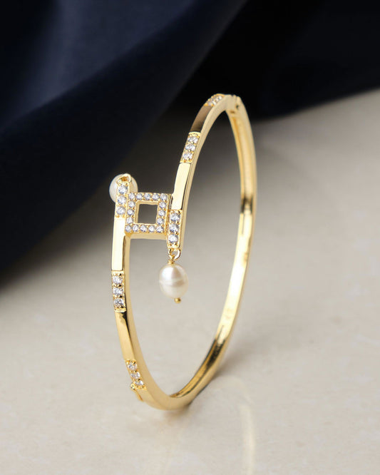 Square Pearl Bangle - Chandrani Pearls