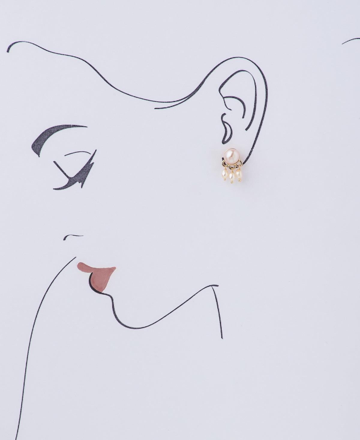 Standout Golden Pearl Hanging Earring - Chandrani Pearls