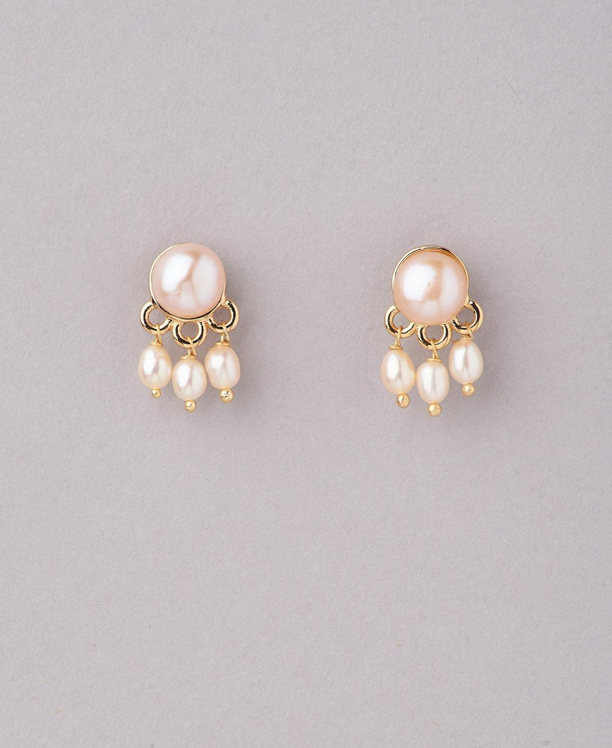 Standout Golden Pearl Hanging Earring - Chandrani Pearls