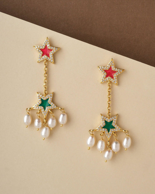 Star Dual Hang Pearl Earring - Chandrani Pearls