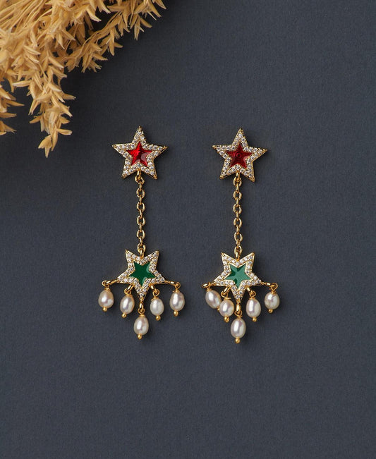 Star Dual Hang Pearl Earring - Chandrani Pearls