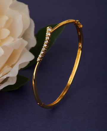 Statement Gold Metallic Bangle - Chandrani Pearls