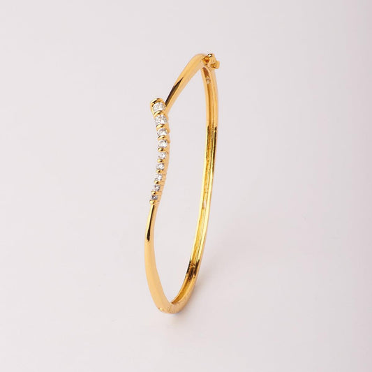 Statement Gold Metallic Bangle - Chandrani Pearls