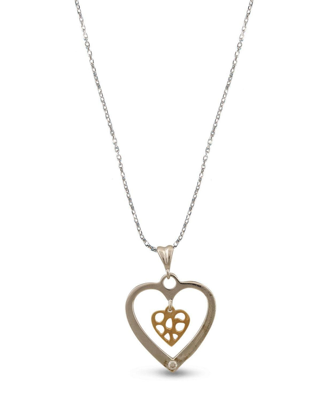 Sterling Heart Shape Silver Pendant Set - Chandrani Pearls