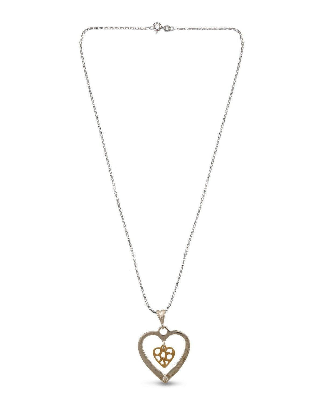 Sterling Heart Shape Silver Pendant Set - Chandrani Pearls