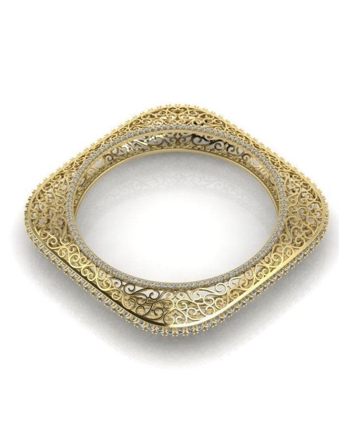 Sterling Stone Studded Silver Bangle - Chandrani Pearls