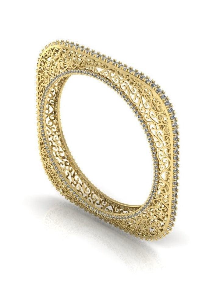 Sterling Stone Studded Silver Bangle - Chandrani Pearls