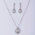 Sterling Stone Studded Silver Pendant Set - Chandrani Pearls