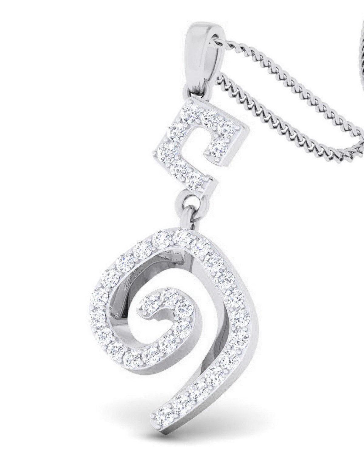 Sterling Stone Studded Silver Pendant Set - Chandrani Pearls