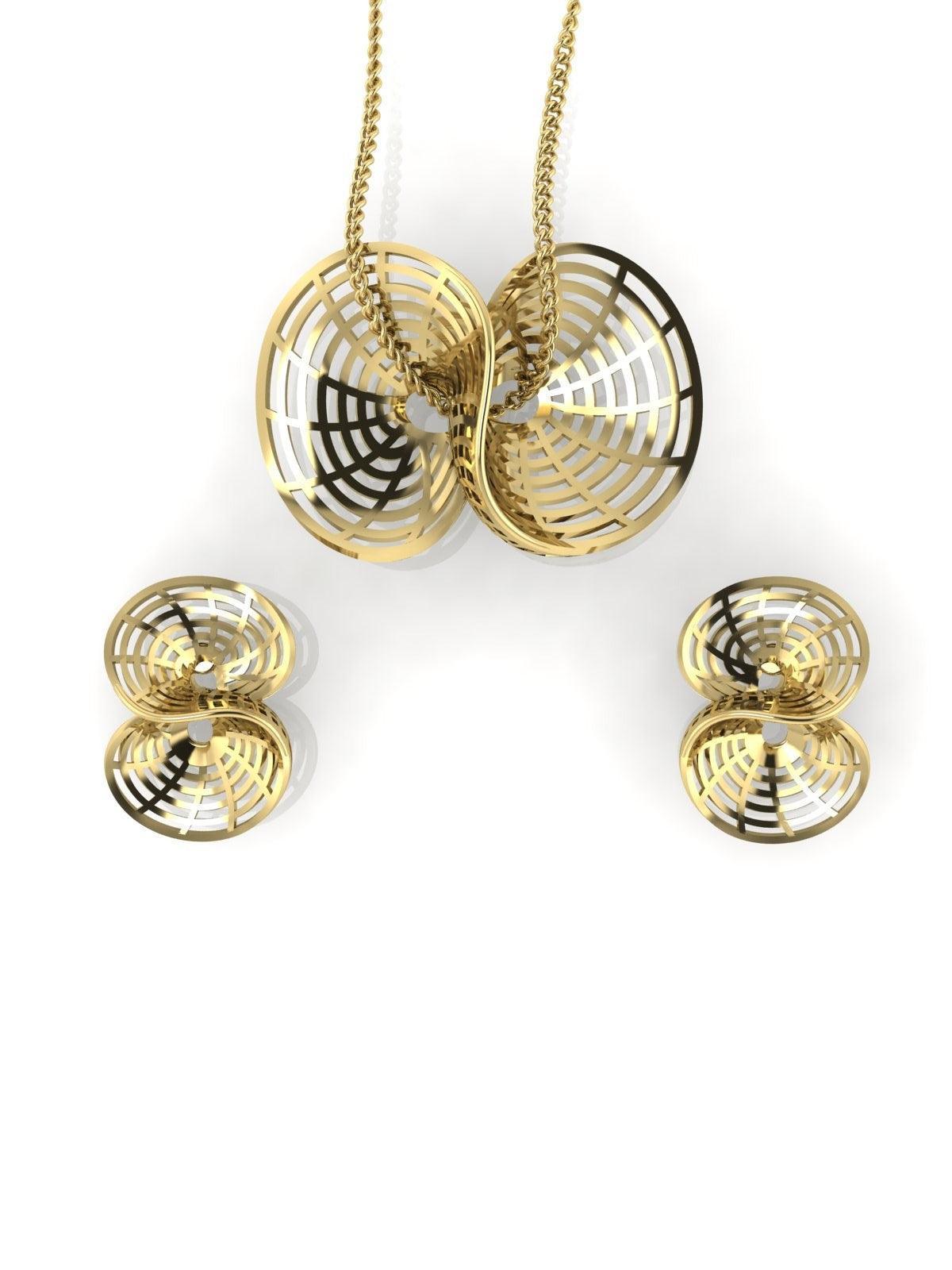Sterling Stone Studded Silver Pendant Set - Chandrani Pearls