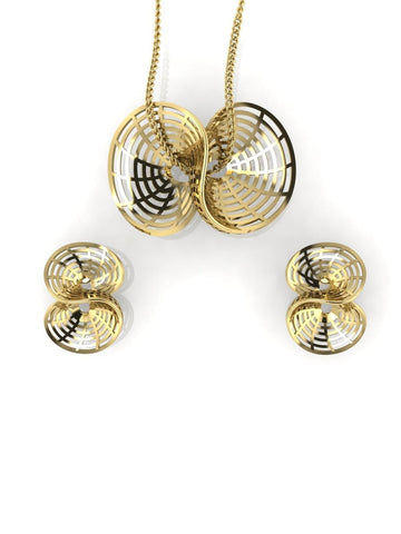 Sterling Stone Studded Silver Pendant Set - Chandrani Pearls