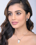 Sterling Stone Studded Silver Pendant Set - Chandrani Pearls