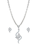Sterling Stone Studded Silver Pendant Set - Chandrani Pearls