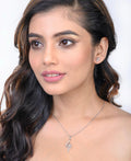 Sterling Stone Studded Silver Pendant Set - Chandrani Pearls