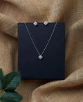Sterling Stone Studded Silver Pendant Set - Chandrani Pearls